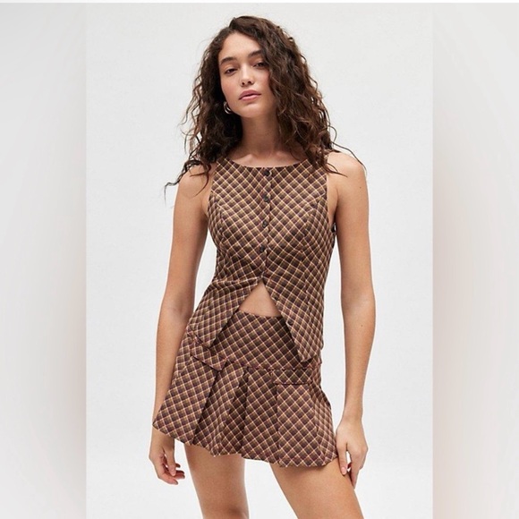 Urban Outfitters Brown Plaid Set - Picture 2 of 2